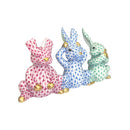 Herend The Three Wise Bunnies Fishnet Figurine