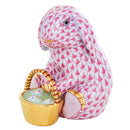 Herend Bunny with Basket Fishnet Figurine