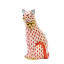 Herend Cat with Ribbon Fishnet Figurine