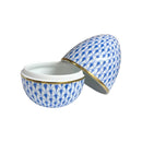Herend Fishnet Egg-shaped Bonbonniere - Blue