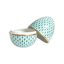 Herend Fishnet Egg-shaped Bonbonniere - Green