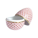 Herend Fishnet Egg-shaped Bonbonniere - Red