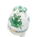 Herend Apponyi Green Egg-shaped Bonbonniere with Rabbits