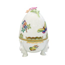 Herend Queen Victoria Egg-shaped Bonbonniere with Rabbits