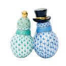 Herend Snowman Couple Fishnet Figurine