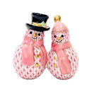 Herend Snowman Couple Fishnet Figurine