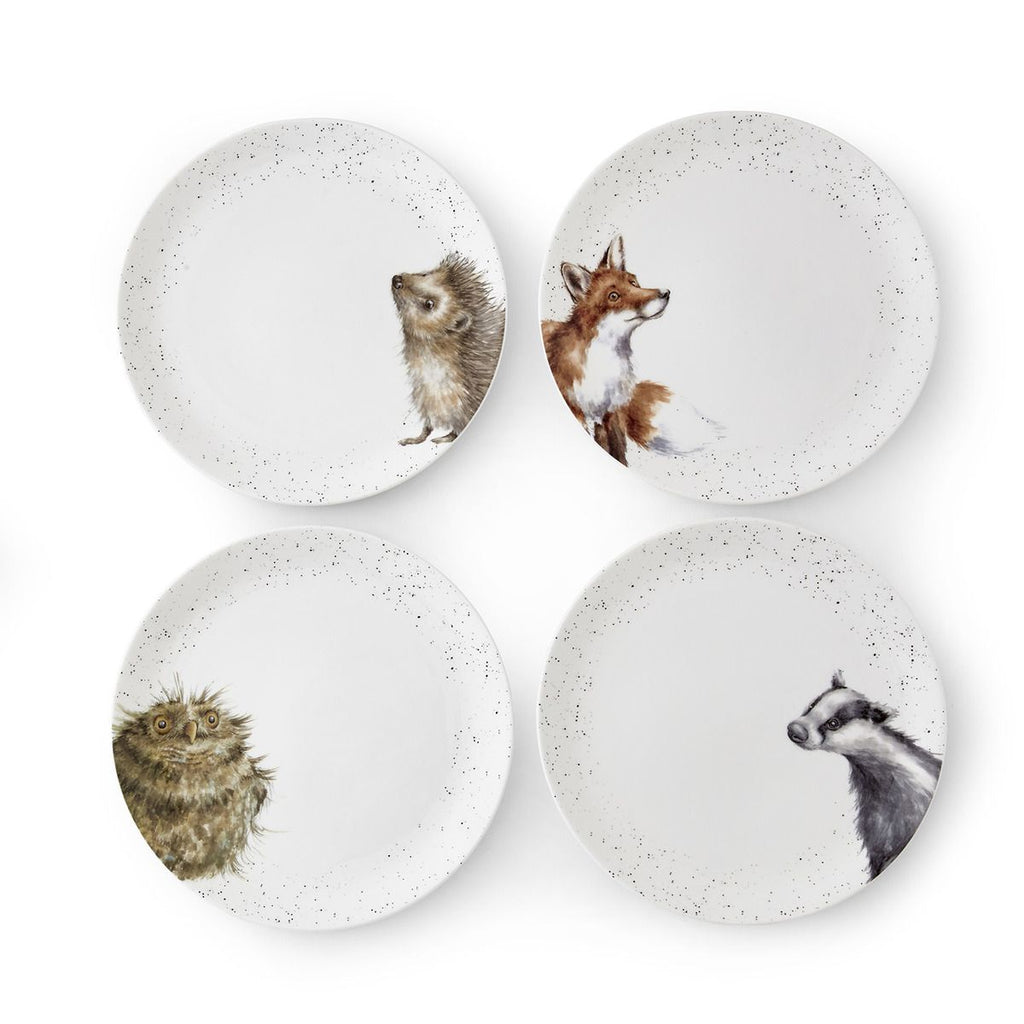 ⭐︎新品未使用⭐︎ WORCESTER Wrendale DESIGNS Royal Worcester Wrendale Designs Set of 4 Coupe Dinner Plates 26.6