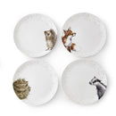 Royal Worcester Wrendale Designs Coupe Dinner Plate (Badger, Hedgehog, Fox, Owl) Set of 4