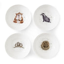 Royal Worcester Wrendale Designs Cereal Bowl (Badger, Hedgehog, Fox, Owl) Set of 4