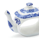 Spode Blue Italian Teapot Napkin Rings, Set of 4