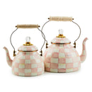 MacKenzie-Childs Rosy Check Enamel Tea Kettle - 2 Quart