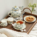 MacKenzie-Childs Sterling Check Enamel Teapot - 4 Cup