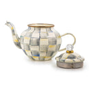 MacKenzie-Childs Sterling Check Enamel Teapot - 4 Cup