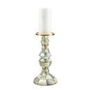 MacKenzie-Childs Sterling Check Enamel Pillar Candlestick - Large