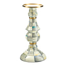 MacKenzie-Childs Sterling Check Enamel Pillar Candlestick - Large