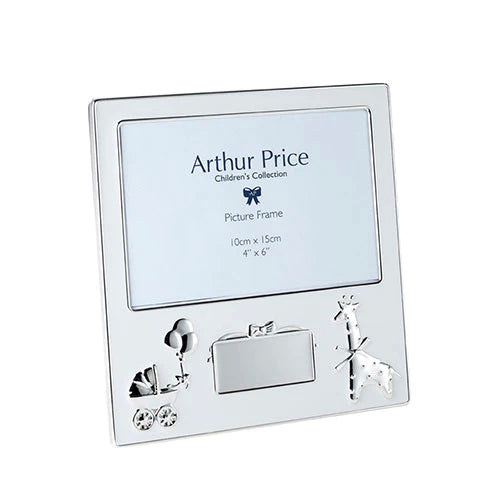 Arthur Price Giraffe Silver Plated Photo Frame with White Enamel