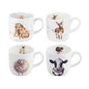 Royal Worcester Wrendale Designs by Hannah Dale Set of 4 Farmyard Mugs in Giftbox