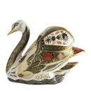 Royal Crown Derby Old Imari Solid Gold Band Swan Paperweight