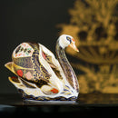 Royal Crown Derby Old Imari Solid Gold Band Swan Paperweight