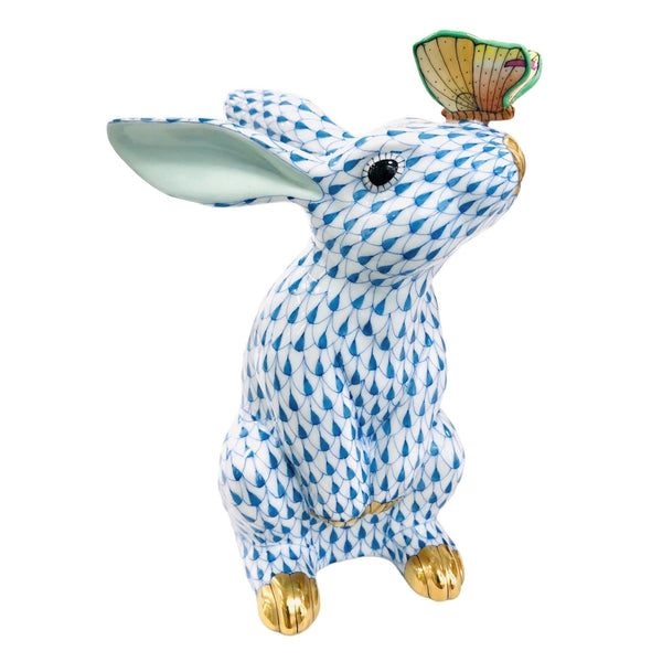 Herend Bunny with Butterfly Fishnet Figurine