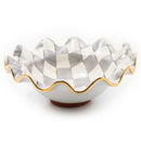 MacKenzie-Childs Sterling Check Medium Fluted Serving Bowl