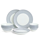 Wedgwood Gio Pinstripe 12 Piece Dinner Set White
