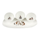 Royal Worcester Wrendale Designs 3 Bowl and Tray Set (Guinea Pigs)