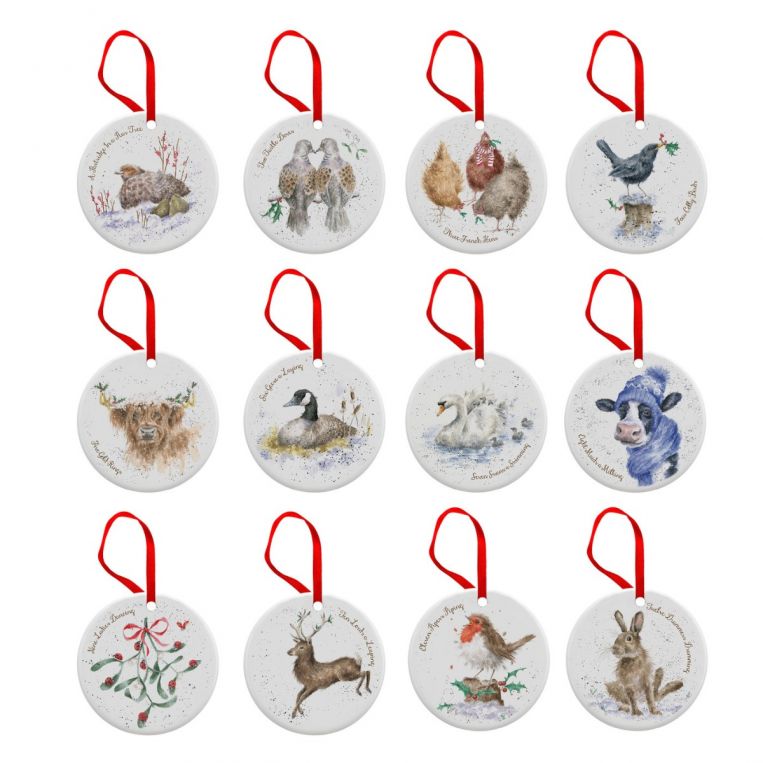 Royal Worcester Wrendale Designs - Set di 6 decorazioni per presepe Royal Worcester Wrendale Designs - Set di 6 decorazioni per presepe