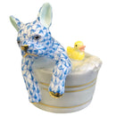 Herend Bulldog in a Bath Tub Fishnet Figurine