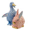 Herend Duckling & Bunny Fishnet Figurine