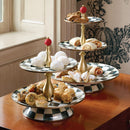 MacKenzie-Childs Courtly Check Enamel Three Tier Sweet Stand