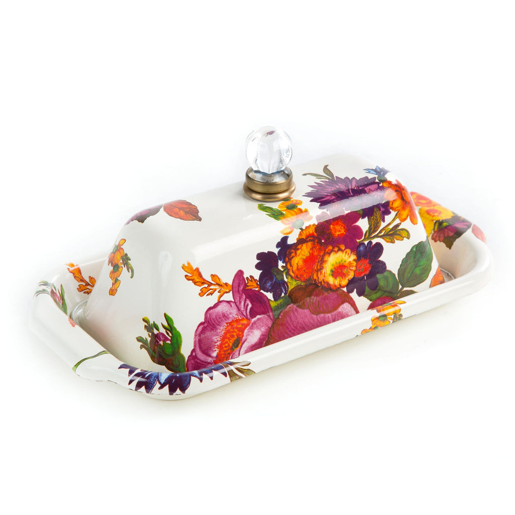 MacKenzie-Childs Flower Market Medium Canister - White