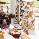 MacKenzie-Childs Flower Market Wood Paper Towel Holder - White