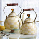 MacKenzie-Childs Parchment Check Enamel Tea Kettle - 3 Quart