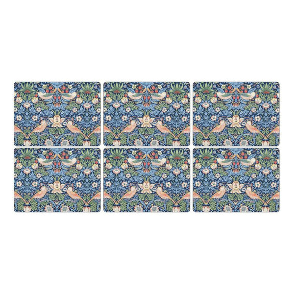 Pimpernel for Spode Morris & Co Strawberry Thief Blue Placemats, Set of 6