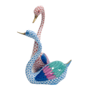 Herend Pair of Swans Fishnet Figurine