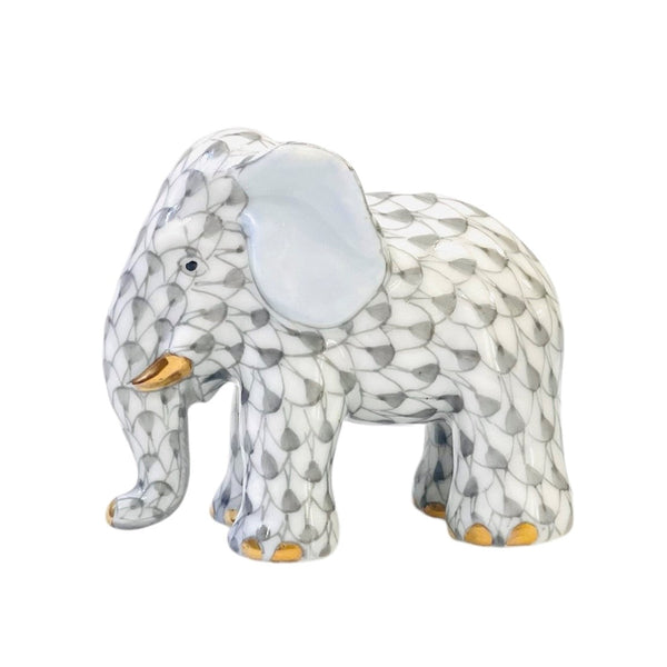 Herend Miniature Elephant Fishnet Figurine