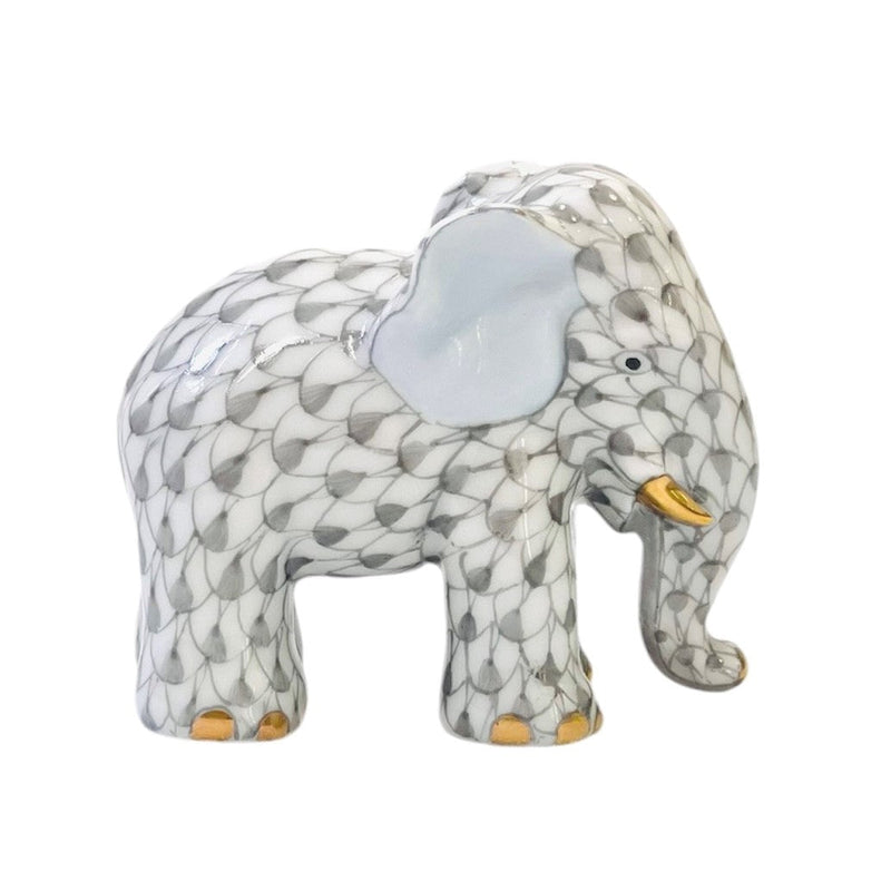Herend Miniature Elephant Fishnet Figurine