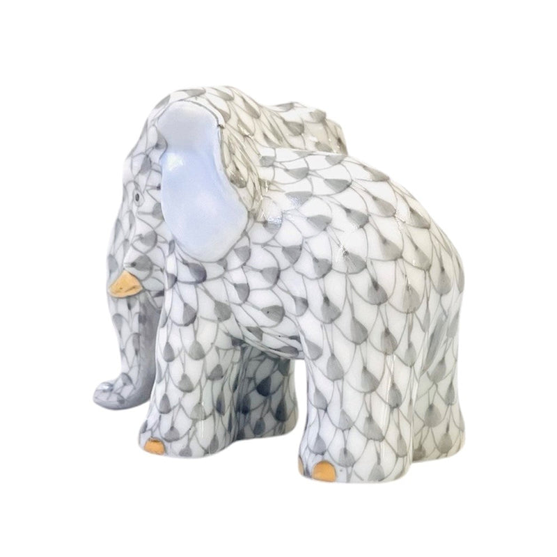 Herend Miniature Elephant Fishnet Figurine