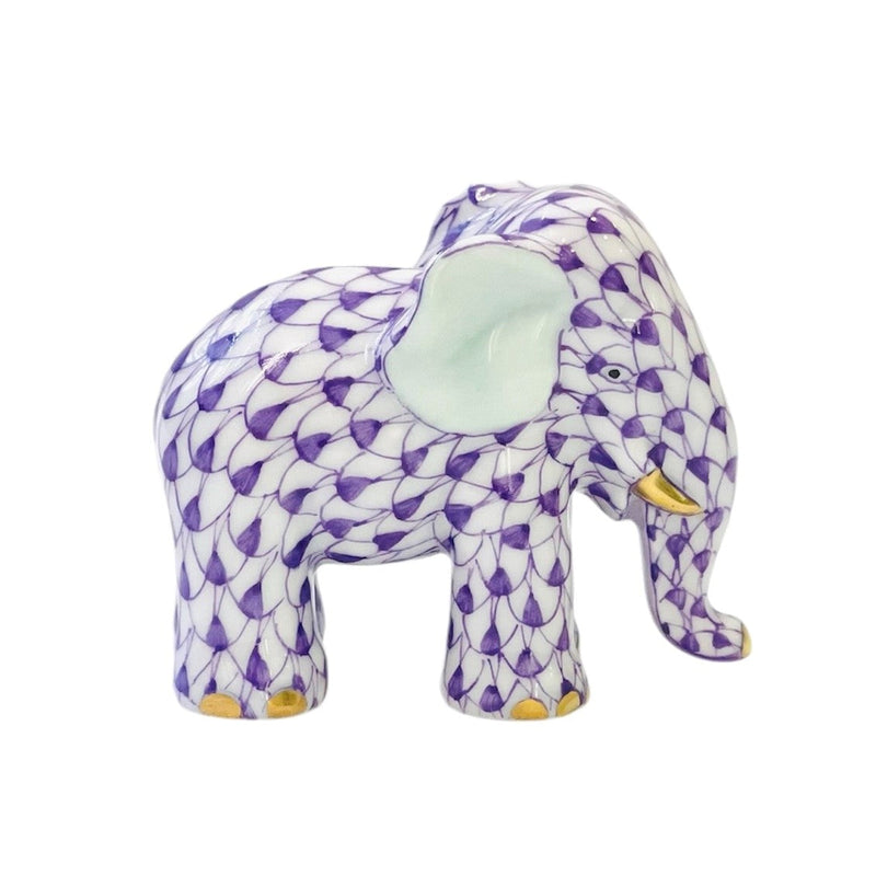 Herend Miniature Elephant Fishnet Figurine