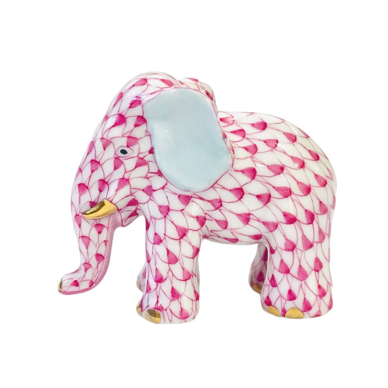 Herend Miniature Elephant Fishnet Figurine