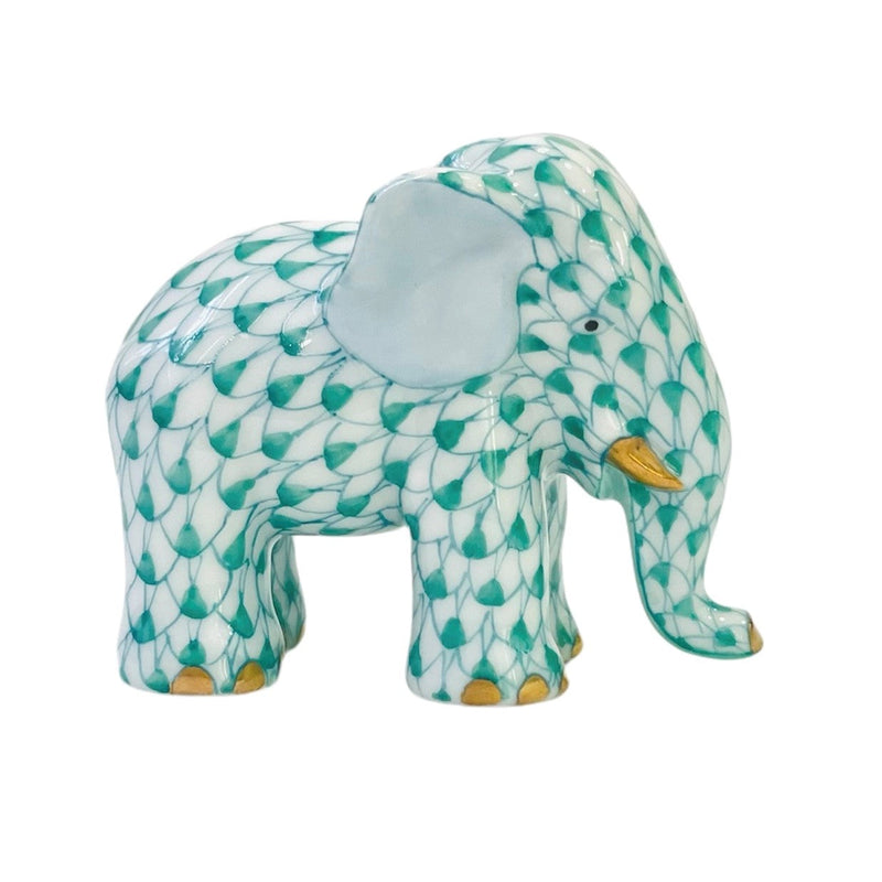 Herend Miniature Elephant Fishnet Figurine