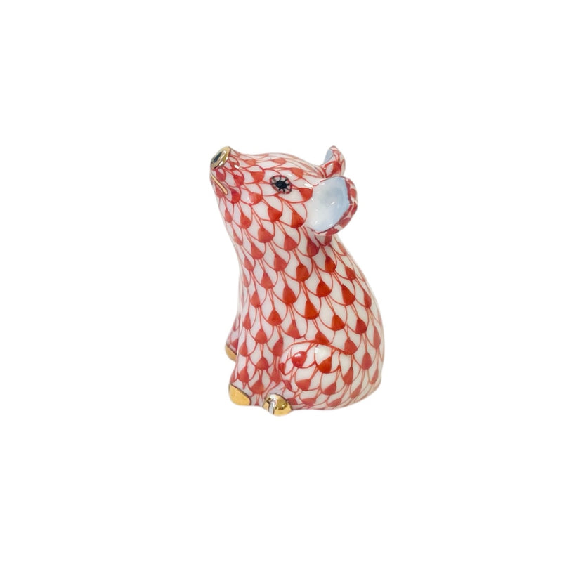 Herend Little Pig, Standing Fishnet Figurine