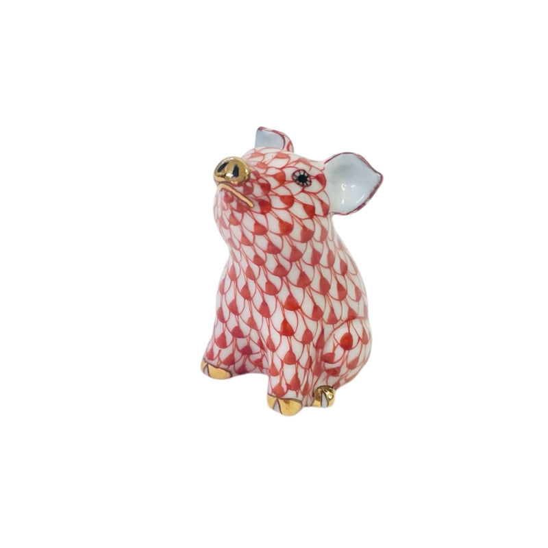 Herend Little Pig, Standing Fishnet Figurine