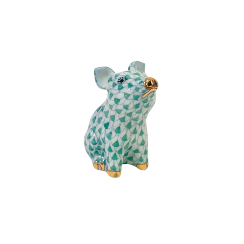 Herend Little Pig, Standing Fishnet Figurine