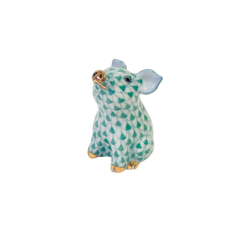 Herend Little Pig, Standing Fishnet Figurine