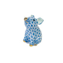 Herend Little Pig Sitting Fishnet Figurine