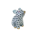 Herend Little Pig Sitting Fishnet Figurine