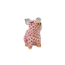 Herend Little Pig Sitting Fishnet Figurine