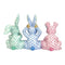 Herend The Three Wise Bunnies Fishnet Figurine